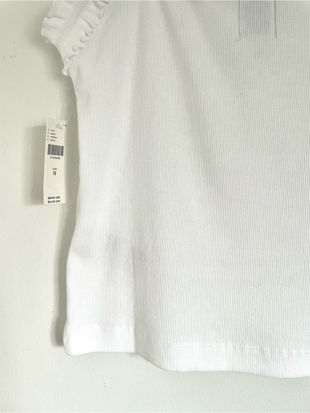 Anthropologie Maeve Dorrie Ruffled Cami in White M NWT Minimalist Capsule - Picture 10 of 11